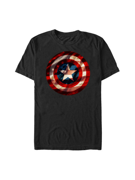 ZOOT.Fan Schwarzes Herren Marvel Flag Shield T-Shirt