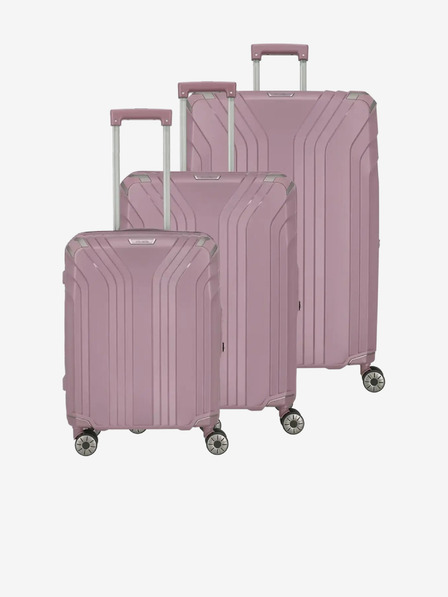 Travelite Set aus drei Damen-Reisekoffern in rosa Travelite Elvaa 4w S,M,L Rosé