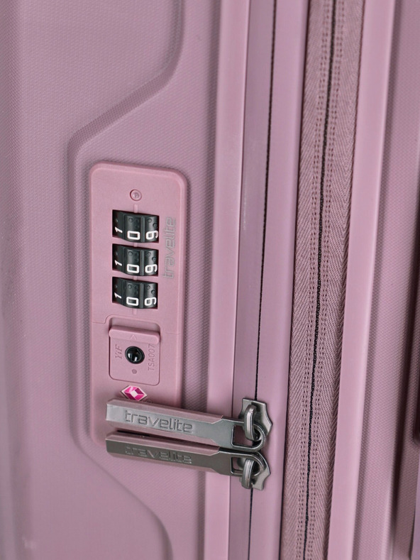Travelite Set aus drei Damen-Reisekoffern in rosa Travelite Elvaa 4w S,M,L Rosé