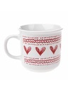 Casa de Engel Keramischer Becher mit Herzen, weiß, 450ml, 6/36