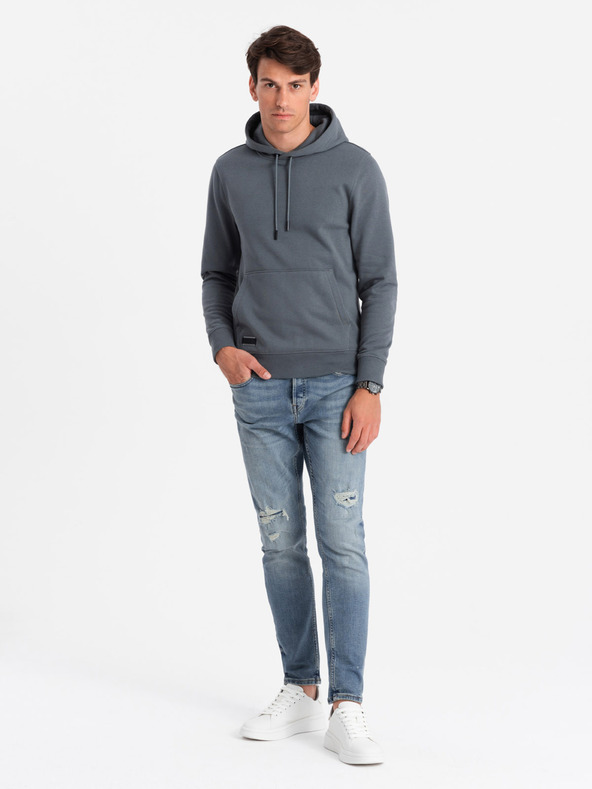Ombre Clothing Herren Baumwoll-Kapuzenpullover BASIC mit Kängurutasche Ombre Clothing