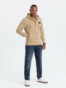 Ombre Clothing Herren-Sweatshirt mit Kapuze und Aufnäher - sand V2 OM-SSZP-0140 Ombre Clothing