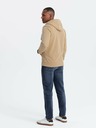 Ombre Clothing Herren-Sweatshirt mit Kapuze und Aufnäher - sand V2 OM-SSZP-0140 Ombre Clothing