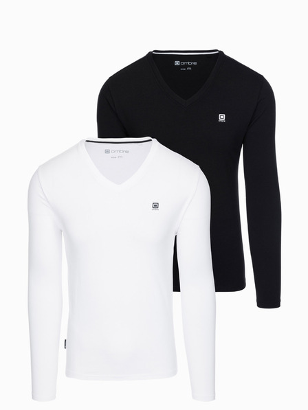 Ombre Clothing Herren Langarm-Set V-NECK - 2er-Pack Mix V4 Z87 Ombre Clothing
