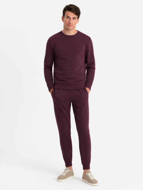 Ombre Clothing BASIC Herren Baumwoll-Sweatshirt BASIC burgundy Ombre Kleidung