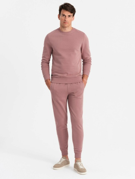Ombre Clothing Herren BASIC Baumwoll-Kapuzenpullover BASIC dunkelrosa Ombre Clothing