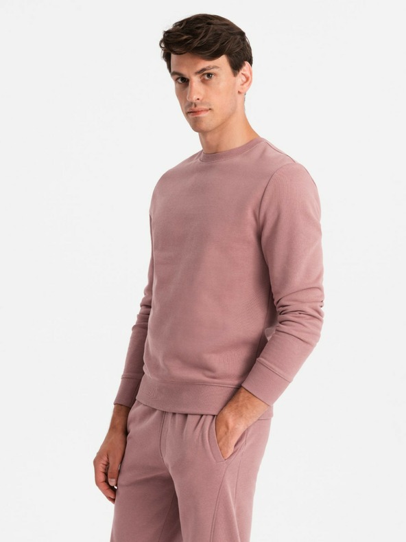 Ombre Clothing Herren BASIC Baumwoll-Kapuzenpullover BASIC dunkelrosa Ombre Clothing