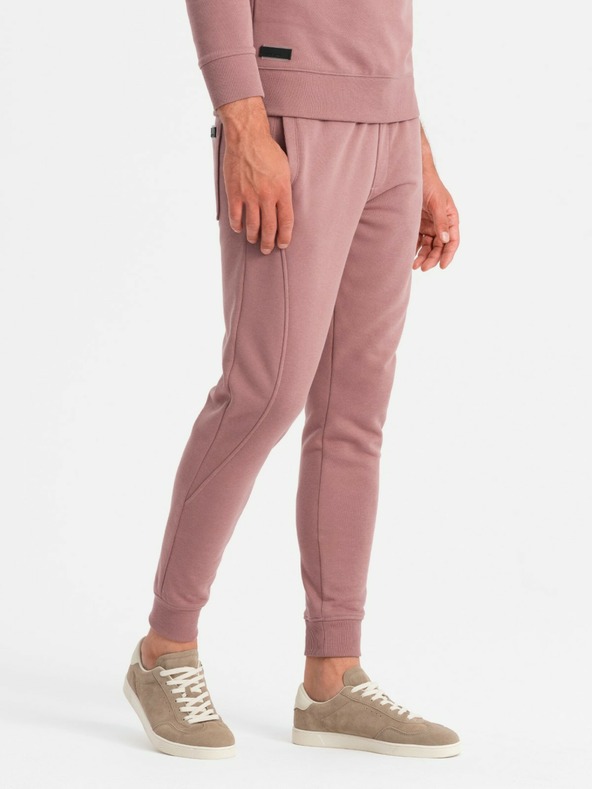 Ombre Clothing Herren BASIC Baumwoll-Kapuzenpullover BASIC dunkelrosa Ombre Clothing