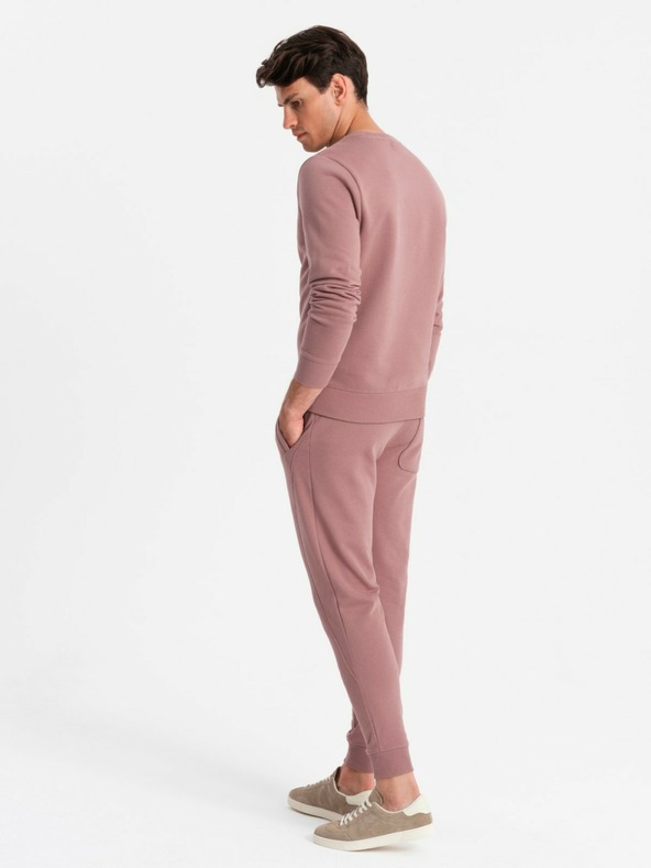 Ombre Clothing Herren BASIC Baumwoll-Kapuzenpullover BASIC dunkelrosa Ombre Clothing