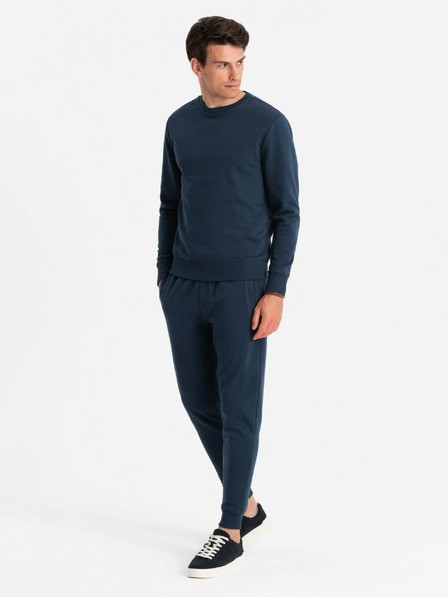 Ombre Clothing Herren BASIC Baumwoll-Sweatshirt dunkelblau Ombre Clothing