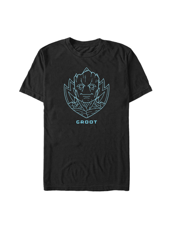 ZOOT.Fan Schwarzes Herren-T-Shirt Marvel GROOT BADGE