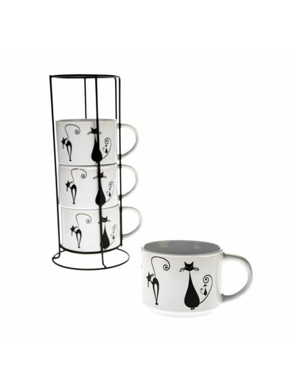 Casa de Engel Keramiktassen im Metallständer, 4x300ml, 1/9