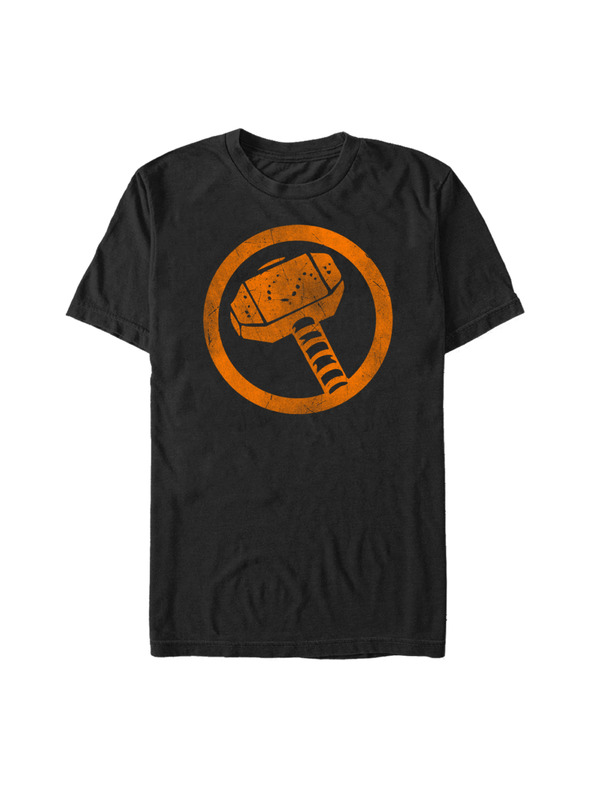 ZOOT.Fan Schwarzes Herren T-Shirt Marvel Thor Retrorange