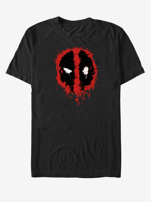 ZOOT.Fan Schwarzes Unisex-T-Shirt Marvel Deadpool Splatter Icon