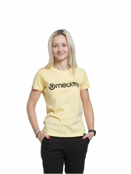 Meatfly Meatfly Damen T-Shirt Ladies MF Logo Light Yellow | Gelb | Größe XS | 100% Baumwolle