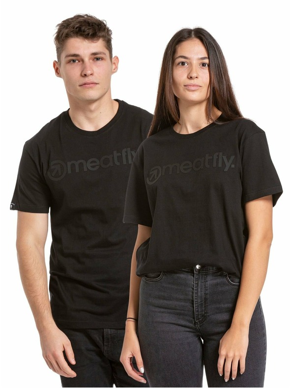 Meatfly Meatfly Herren-T-Shirt Joe Black/Black | Schwarz | Größe S | 100% Baumwolle