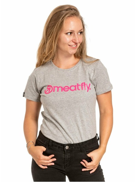 Meatfly Meatfly Damen-T-Shirt Ladies MF Logo Grey Heather | Grau | Größe