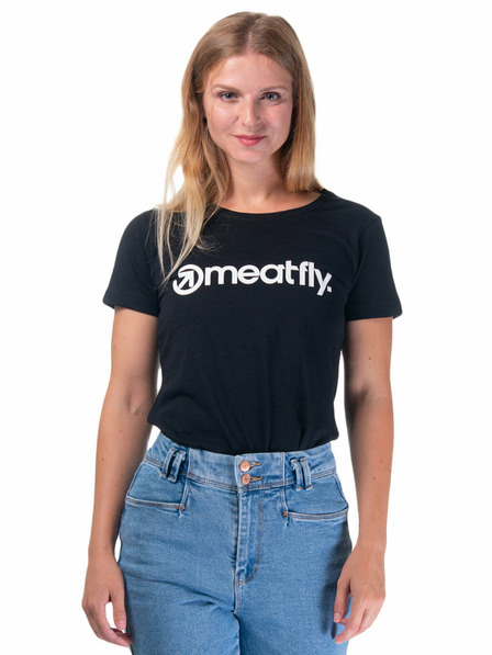 Meatfly Meatfly Damen-T-Shirt Ladies MF Logo A - Black | Größe M | 100% Baumwolle