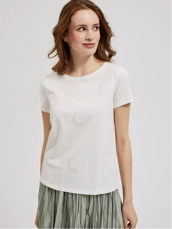 Moodo Damen besticktes T-Shirt Moodo