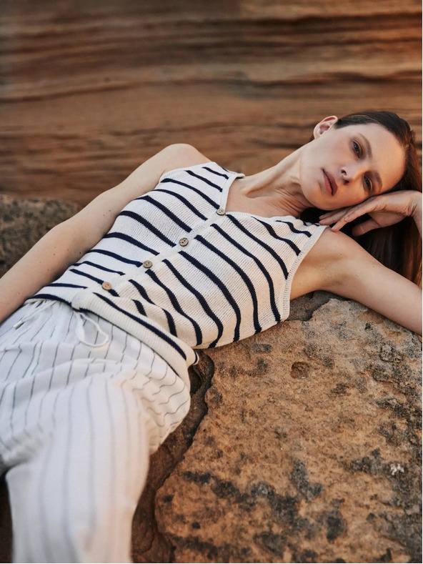 Moodo Gestreiftes Damen-Tank-Top Moodo