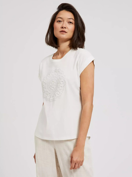 Moodo Damen besticktes T-Shirt Moodo