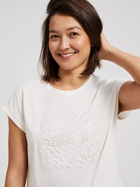 Moodo Damen besticktes T-Shirt Moodo