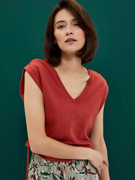 Moodo Moodo Orangefarbenes Damen-T-Shirt