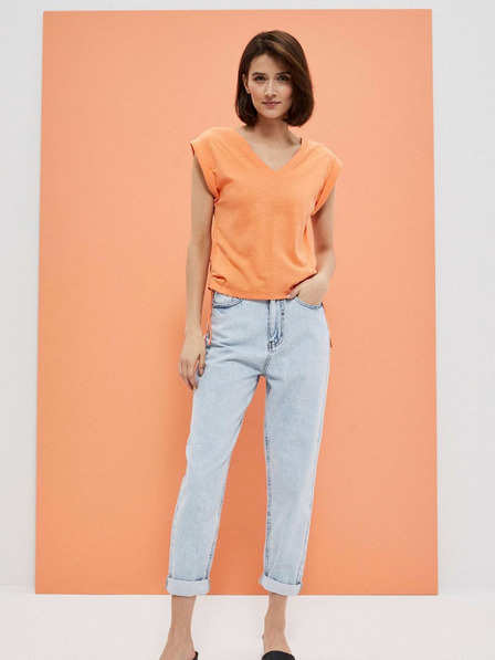 Moodo Moodo Orangefarbenes Damen-T-Shirt