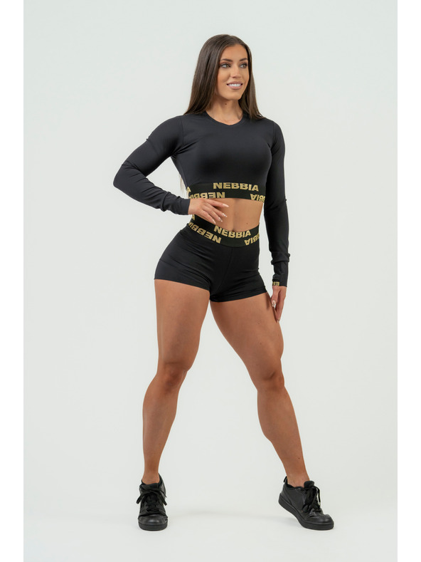 Nebbia NEBBIA Damen INTENSE Perform Langarm-Crop-Top 839 Gold Nebbia