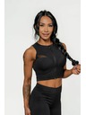 Nebbia NEBBIA Damen Crop Top mit hohem Träger INTENSE Mesh 842 Gold Nebbia
