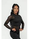 Nebbia NEBBIA Damen INTENSE Transparentes langärmeliges Top 847 Gold Nebbia