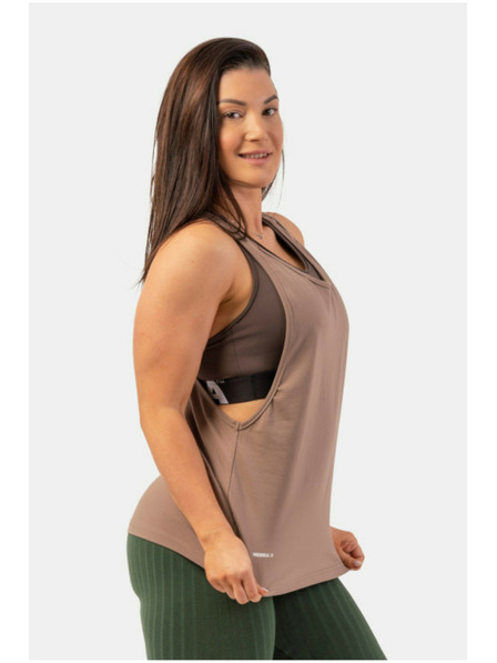 Nebbia Locker sitzendes "Feeling Good" Tank-Top mit überkreuztem Rücken 419 Brown Nebbia