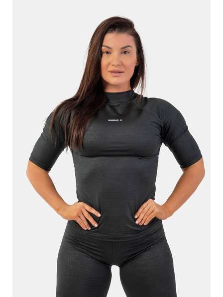 Nebbia Python-T-Shirt mit Schlangenhautmuster 416 Nebbia