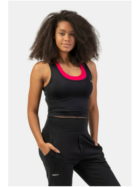 Nebbia Sportliches Slim-fit Crop-Tank-Top 422 Schwarz