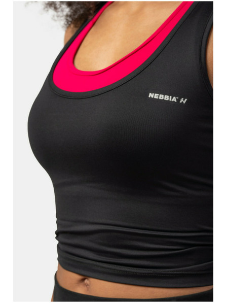 Nebbia Sportliches Slim-fit Crop-Tank-Top 422 Schwarz