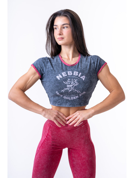 Nebbia Gewaschenes Crop-Top-T-Shirt GOLDEN AGE 782
