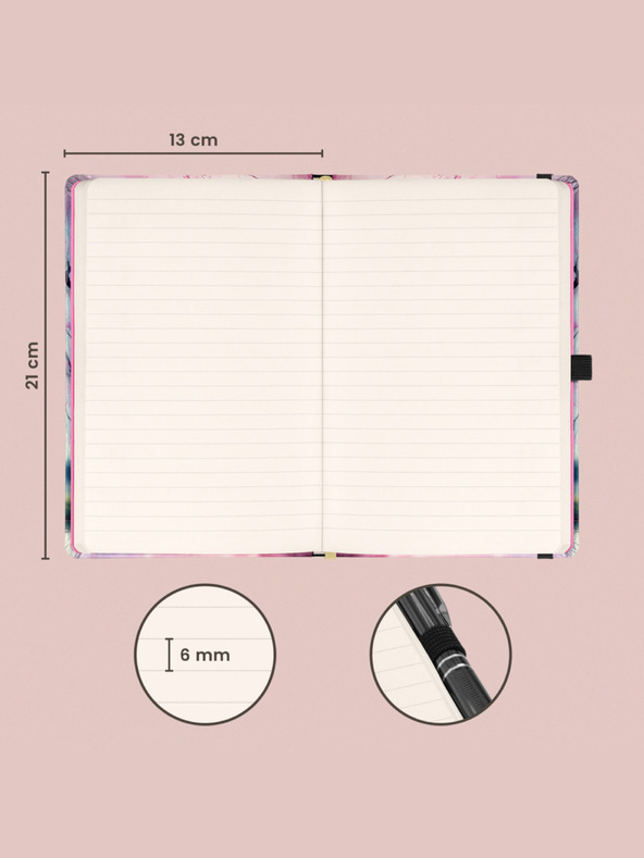 NOTIQUE NOTIQUE-Notizen Sakura, gefüttert, 13 x 21 cm