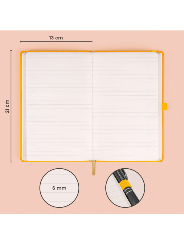 NOTIQUE NOTIQUE-Notizen Gelb, liniert, 13 x 21 cm