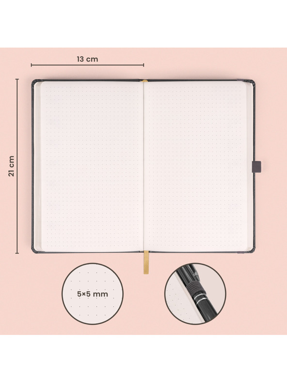 NOTIQUE NOTIQUE-Notizen Grau, gepunktet, 13 x 21 cm BAAGL