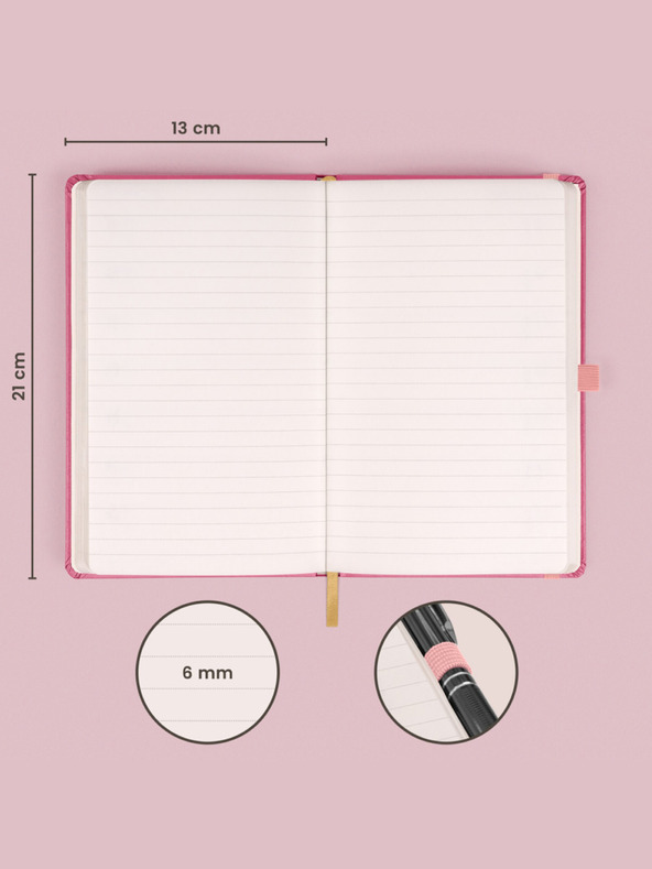 NOTIQUE NOTIQUE Notizen Rosa, gefüttert, 13 x 21 cm