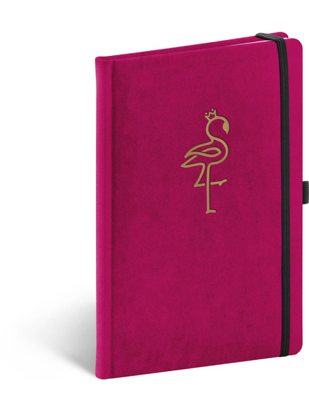 NOTIQUE NOTIQUE Notes Velvet Flamingo, gefüttert, 13 × 21 cm BAAGL