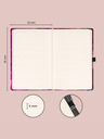 NOTIQUE NOTIQUE Notes Lila Blumen, gefüttert, 13 x 21 cm
