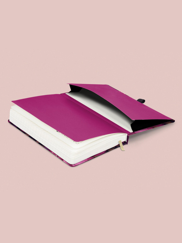 NOTIQUE NOTIQUE Notes Lila Blumen, gefüttert, 13 x 21 cm