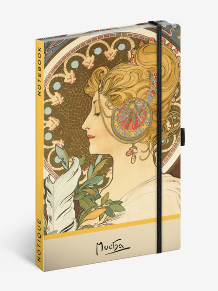 NOTIQUE NOTIQUE Notizen Alfons Mucha - Stift, gepunktet, 13 x 21 cm