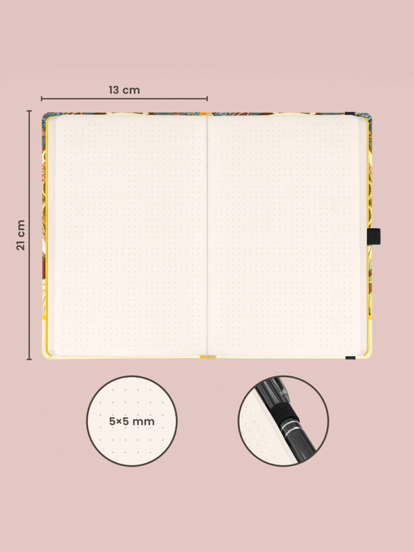 NOTIQUE NOTIQUE Notizen Alfons Mucha - Stift, gepunktet, 13 x 21 cm