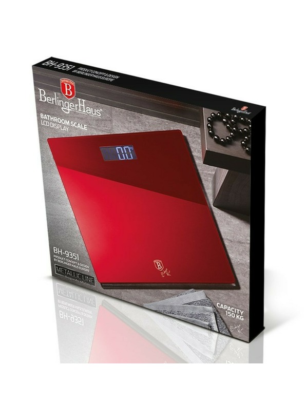 Berlingerhaus Digitale Personenwaage 150 kg Burgundy Metallic Line BERLINGERHAUS