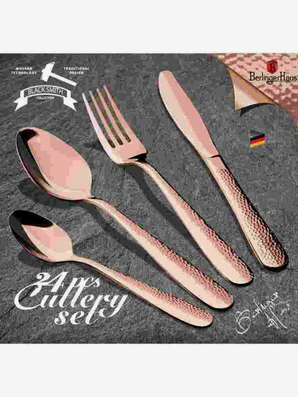 Berlingerhaus Bestecksatz 24-tlg. aus Edelstahl Rosegold Metallic Line II BERLINGERHAUS