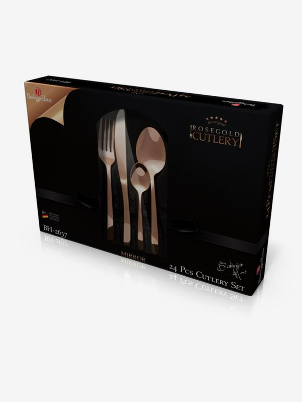 Berlingerhaus 24-teiliges Besteck-Set Edelstahl Spiegel BERLINGERHAUS Rosegold Metallic Line