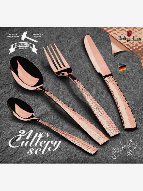 Berlingerhaus Bestecksatz 24-tlg. aus Edelstahl Rosegold Metallic Line BERLINGERHAUS
