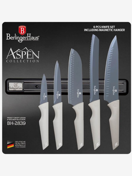Berlingerhaus Fünfteiliges Messerset mit Magnethalter BERLINGERHAUS Aspen Collection